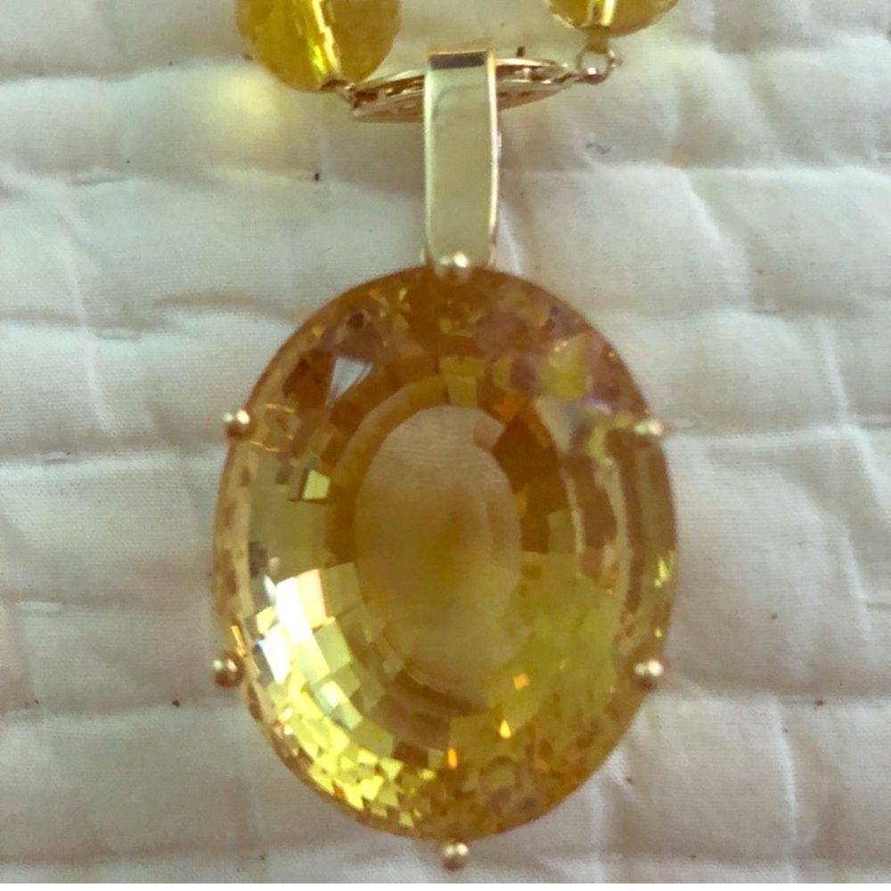 50 plus carat citrine pendant - 18K Gold